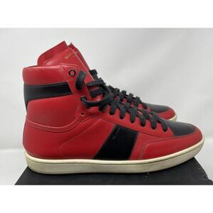 Saint Laurent SL 10H Court Classic High Top Men Size 10 US Or 43 Eu Sneakers Red